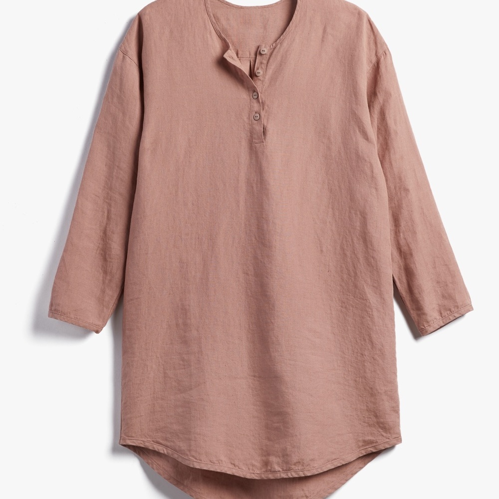 Casual Pink Long Sleeve Tunic